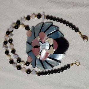 Lee Sands Lion in Blues Necklace